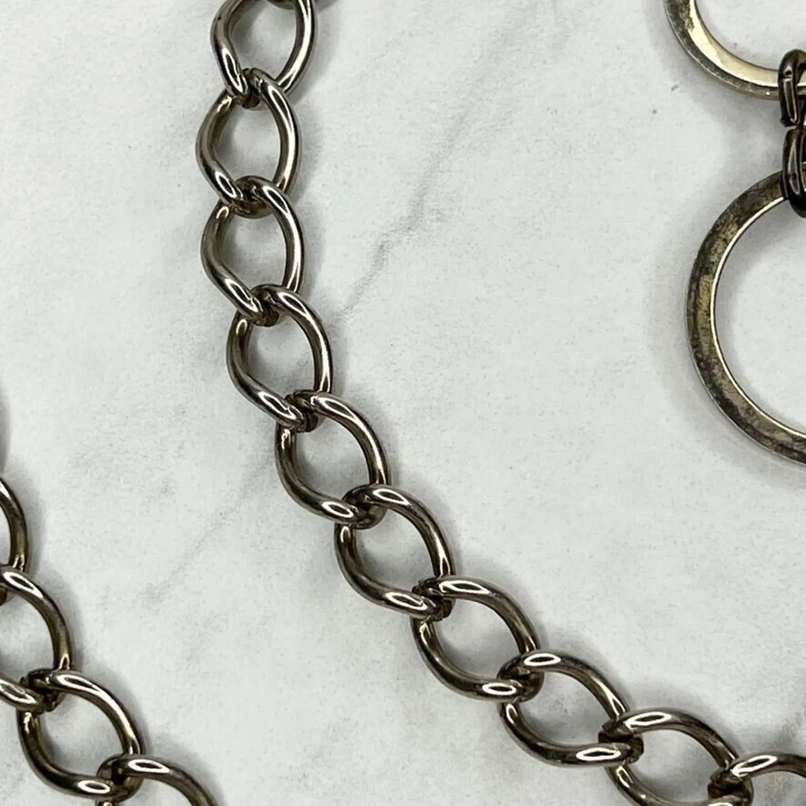 Gold Silver Tone Hoop Charm Chain Link Belt XS/Small (XS/S) ✨ - Image 8