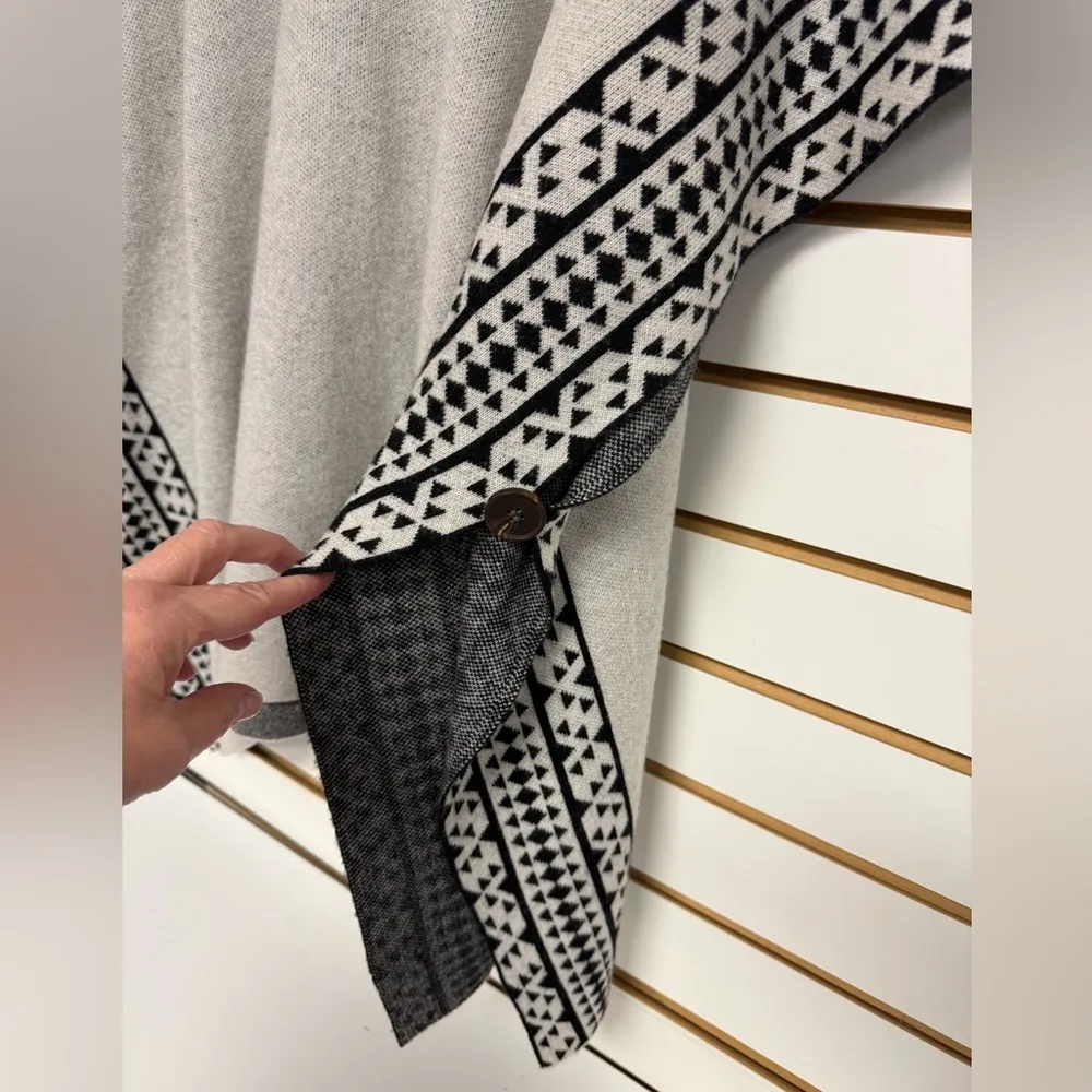 Johnny Was Le Tigre Womens Poncho Cape Hooded Wool Cashmere Tiger One Size - Image 3