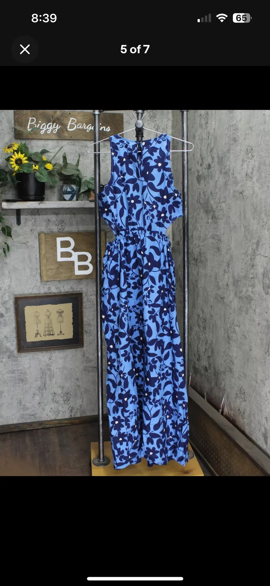 Blue Floral Dress - Image 2