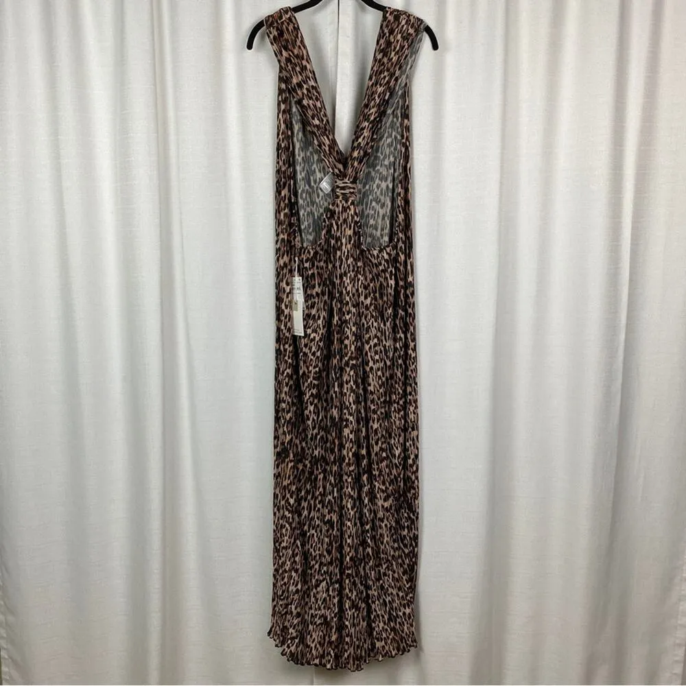 Good American Leopard Print Always Fits Plisse Knotted Romper Sz.5-8(2x-5X) NWT - Image 13