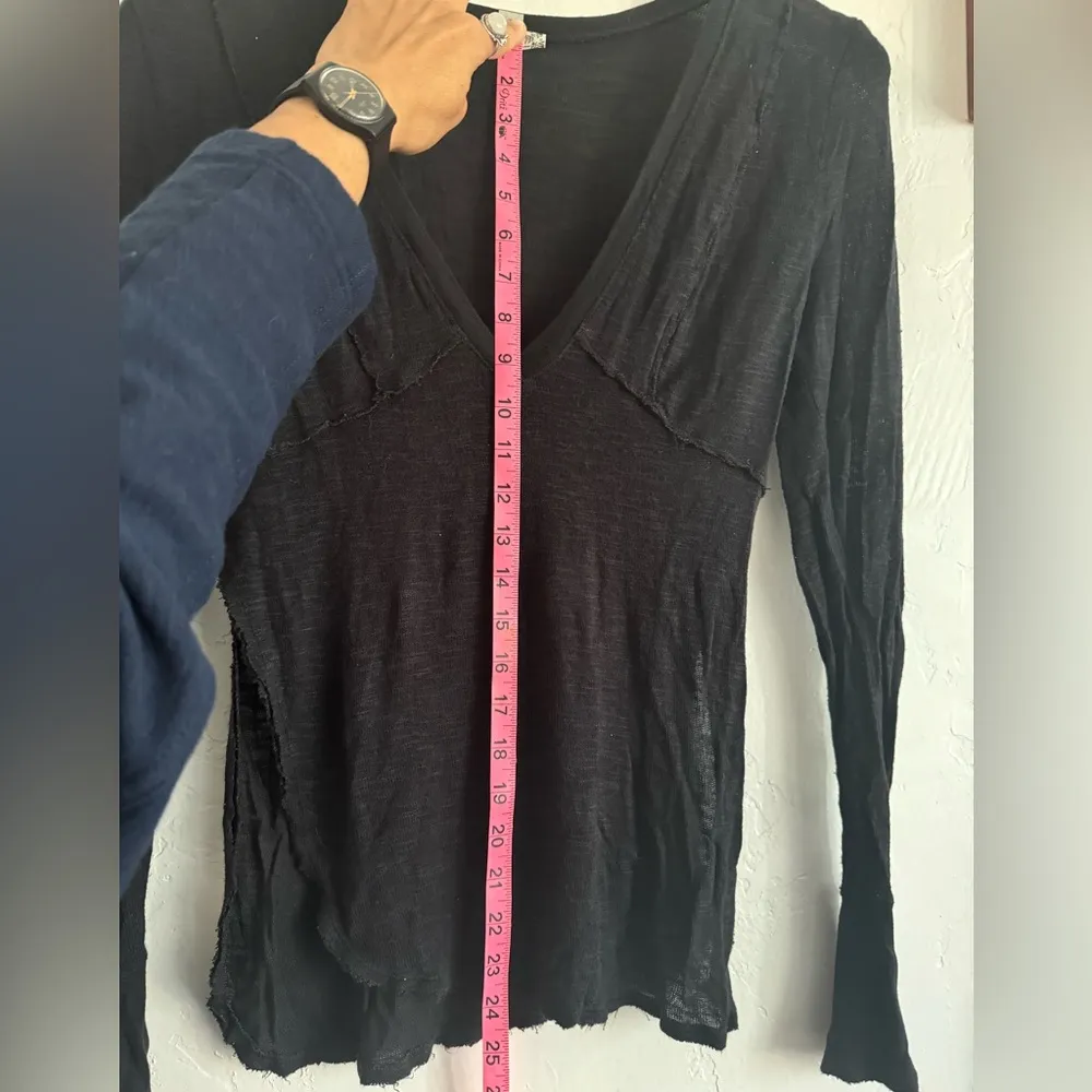 FREE PEOPLE BLACK LONG SLEEVE LAYERING SHIRT EUC XS - Image 8