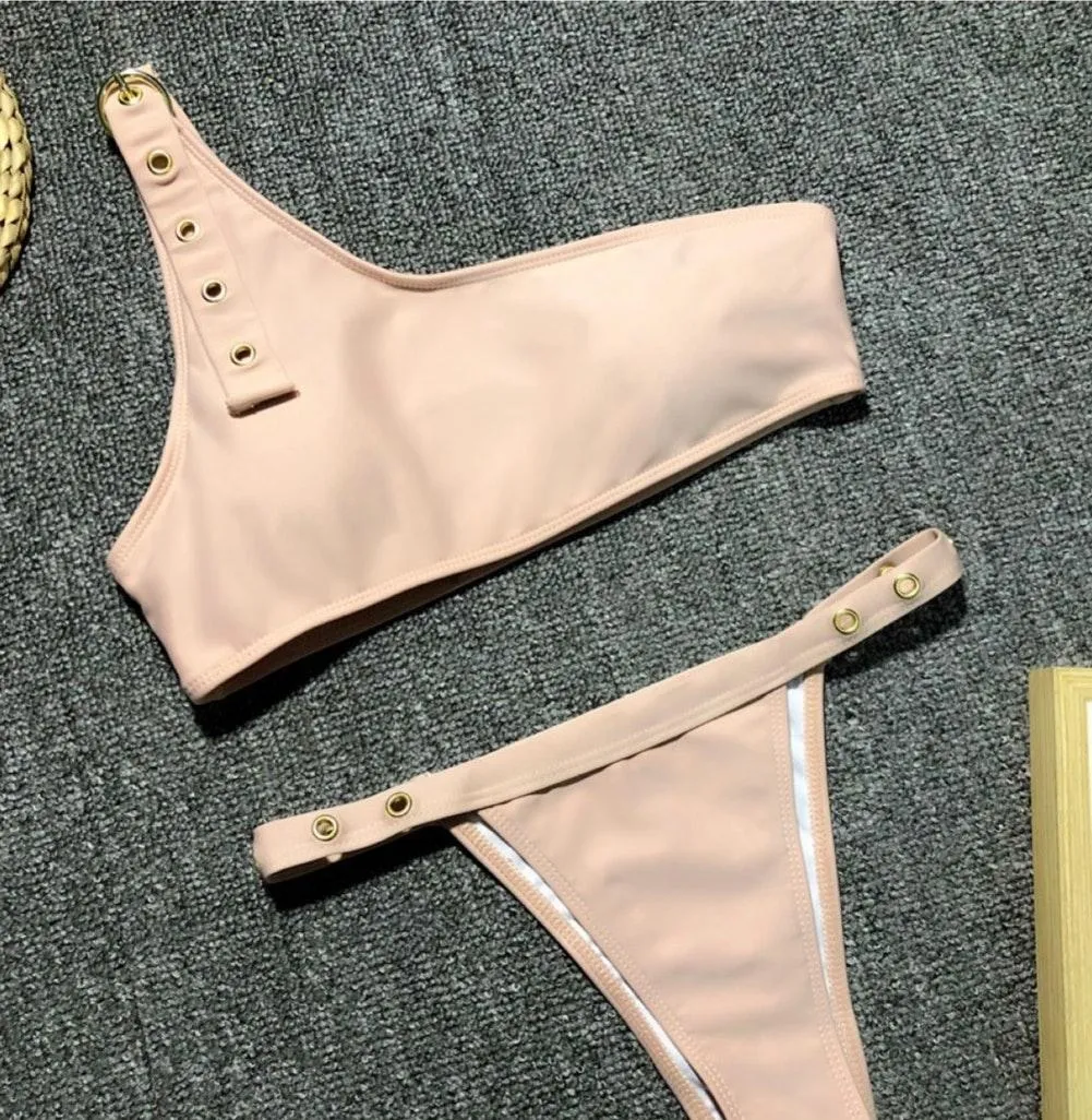 Boutique 892 nude one shoulder bathing suit - Image 6