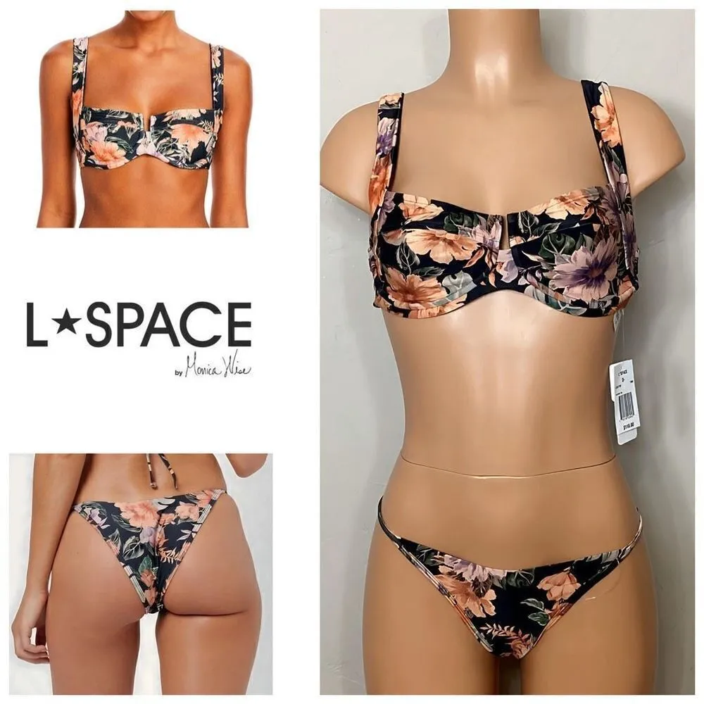 New. L*SPACE floral bikini. D-cup/L-bottom. Retails $198 - Image 2