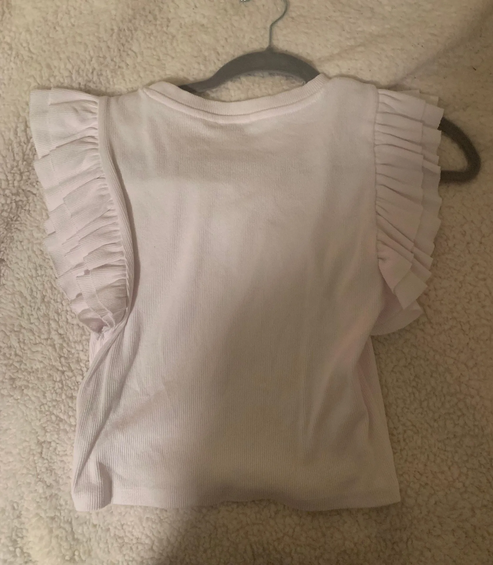 White Shirt Ruffled Sleeve Top - Image 2
