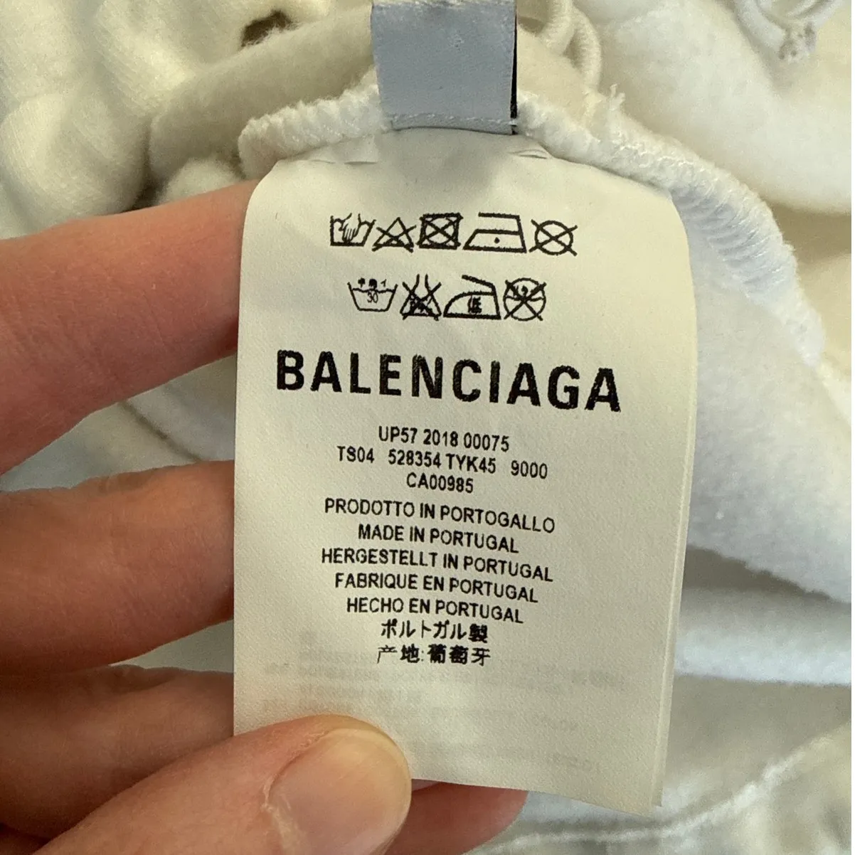 Balenciaga 2018 Graphic Print Hoodie Oversized Size XS in White Black - Image 5