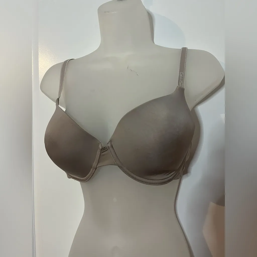 Calvin Klein Underwire Light Lined Full Coverage Strap Plunge Pure Micro 36C Bra - Image 3