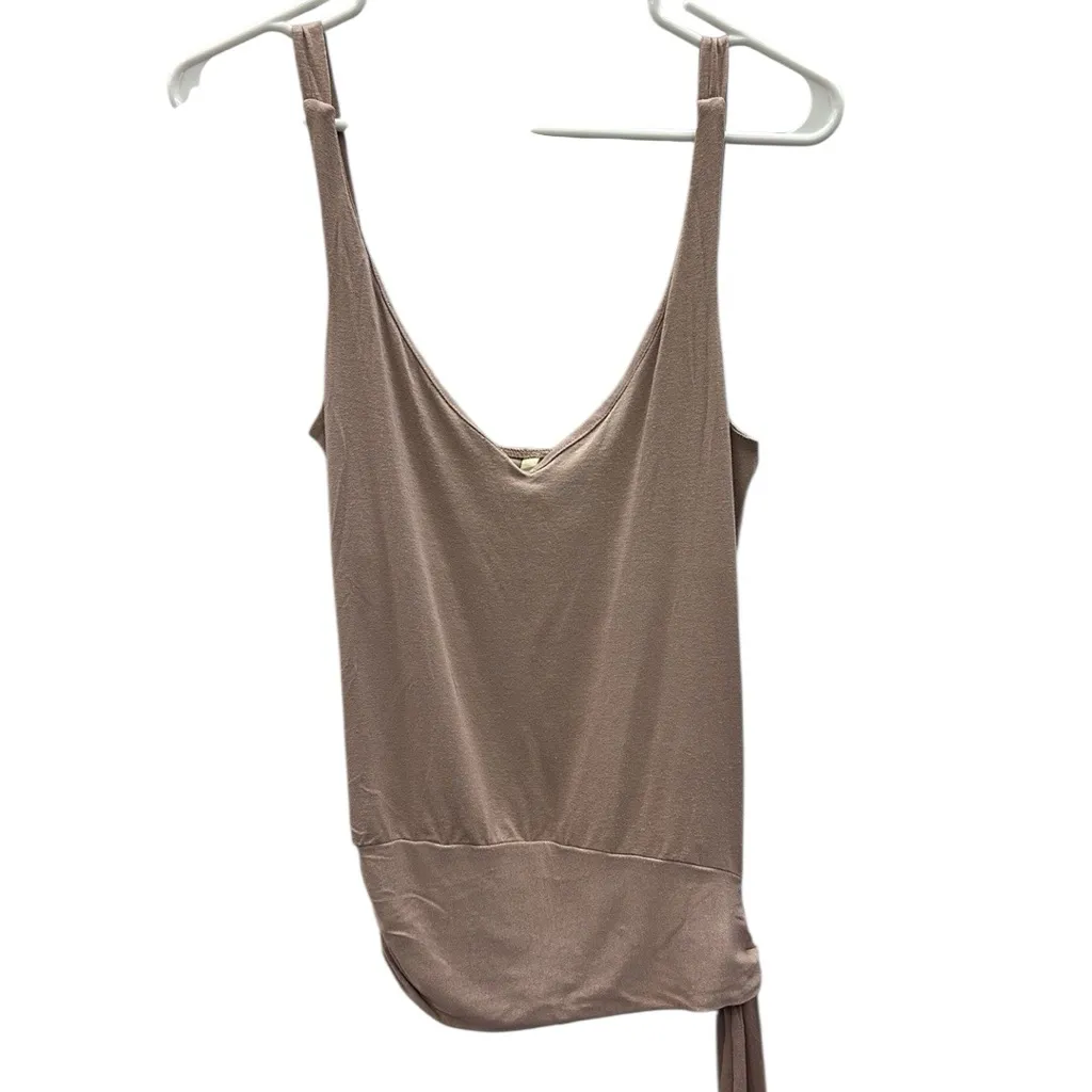 Ya Design of Nature Muted Rose V Neck Ruched and Tie Sides Tank Top Womens Small Pink - Image 8