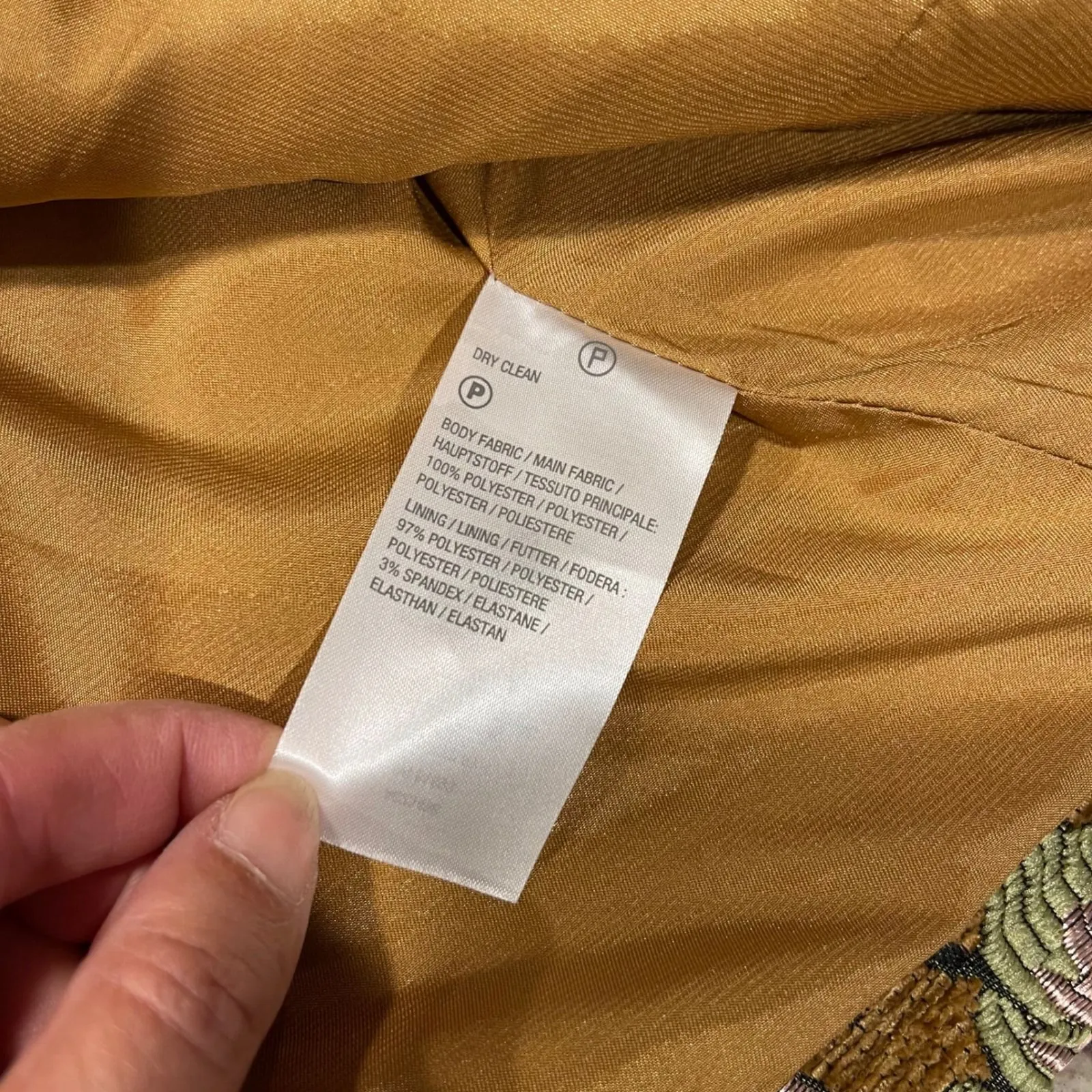 Susan Graver Brocade Floral Jacquard‎ Blazer Jacket Gold Red Green Women US 28WP - Image 8