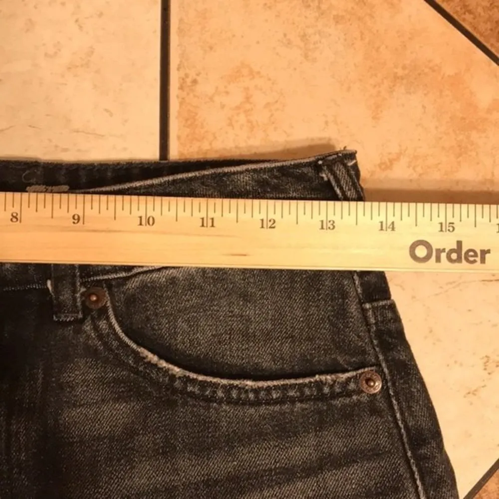 Free people Bailey fray hem black denim skirt size 24 festival cute girly - Image 7