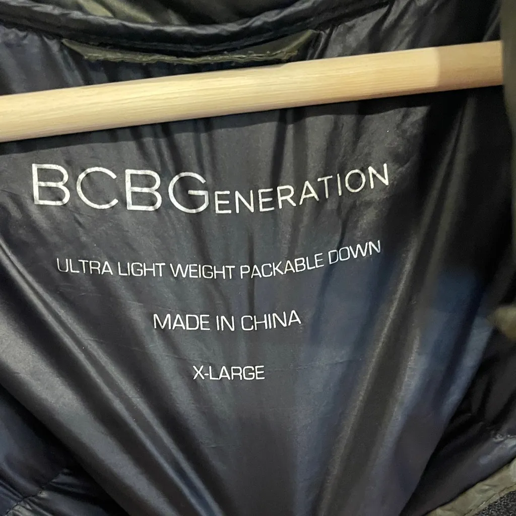 BCBGeneration Olive Green Puffer Jacket - Image 2