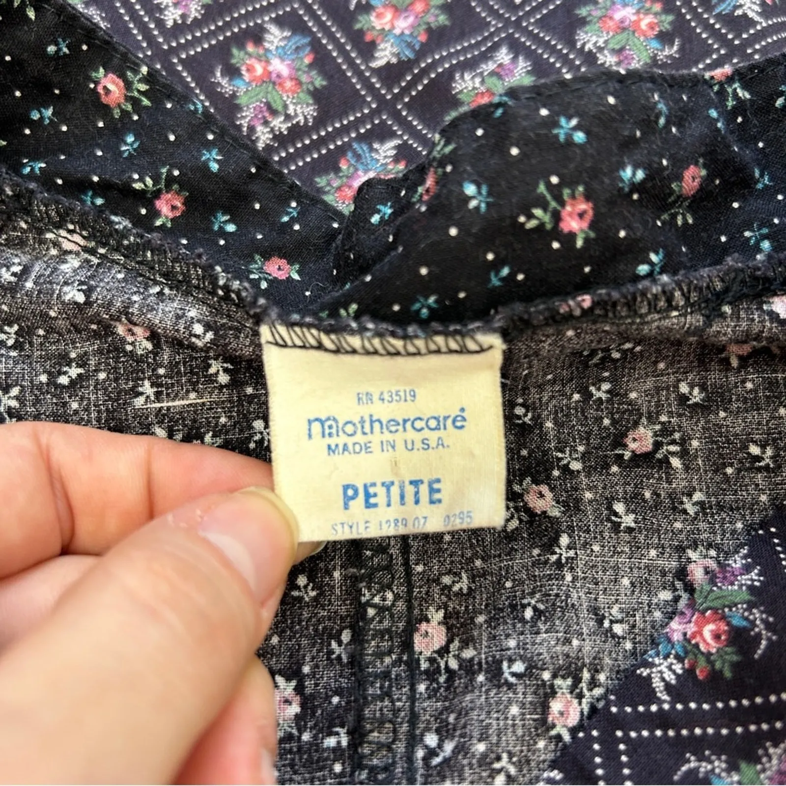 Vintage Cottage Dress Womens Small Prairie Modest Country Boho Trad Wife Costume Blue - Image 8