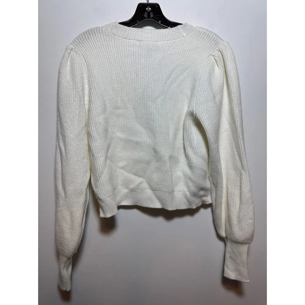 Brand New Aqua Women's Size Medium Black White V Neck Cardigan Sweater - Image 4