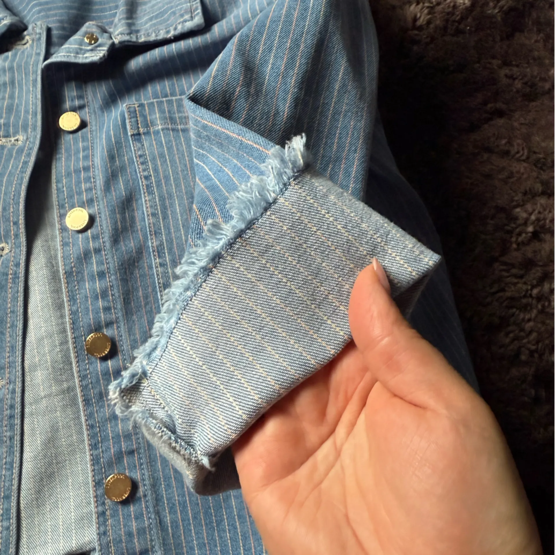 Liverpool Blue Striped Jean Jacket - Image 2