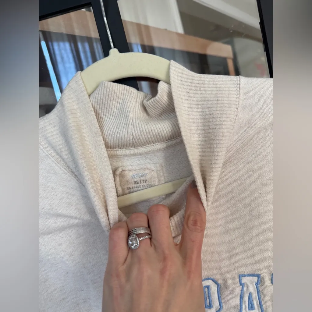 Aerie mock neck colorado pullover sweater applique parke rib oatmeak heather - Image 3