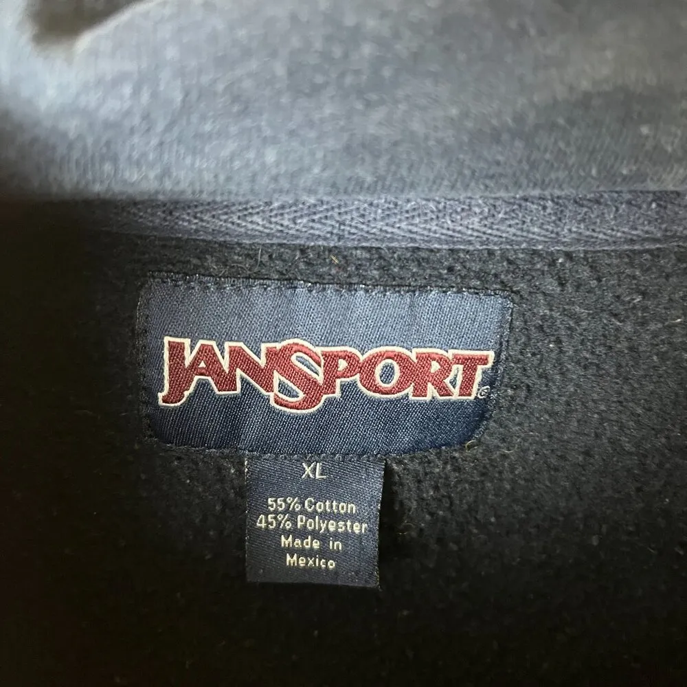 Vintage JanSport Hoodie College of New Jersey L Navy Pullover Unisex Fit - Image 10