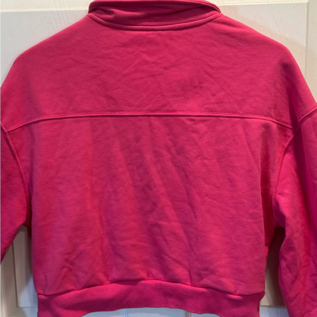 Fashion Quarter Zip Banded Bottom Cropped Sweatshirt Size M - Image 7
