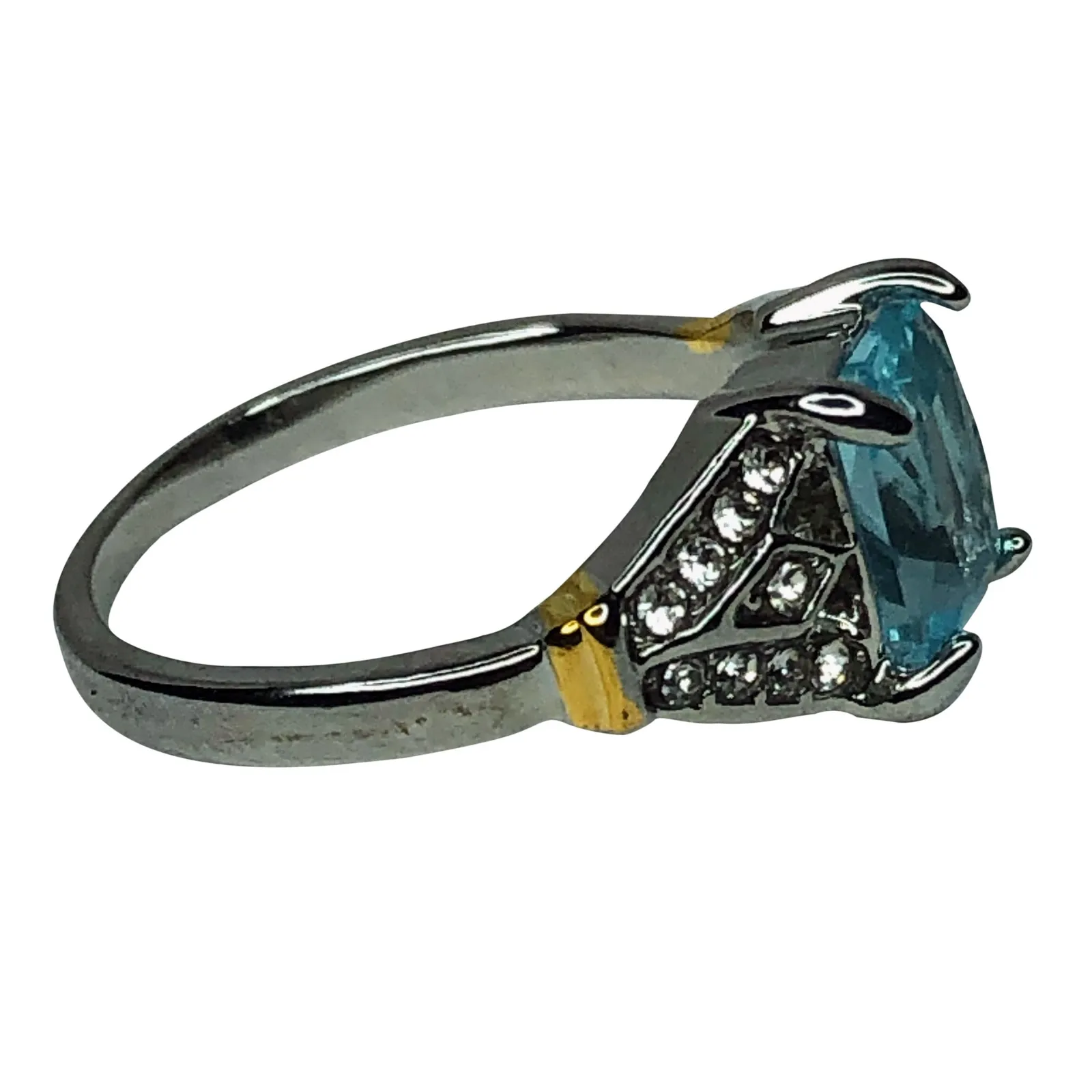 Light Blue Baguette Cut Ring - Image 5