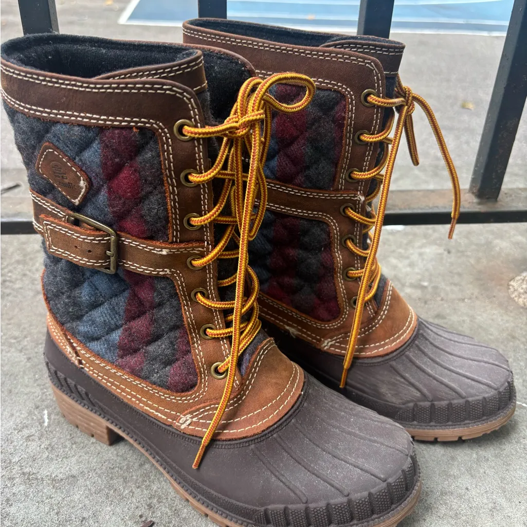 Kamik Brown and Blue Winter Rain Boots Waterproof - Image 12