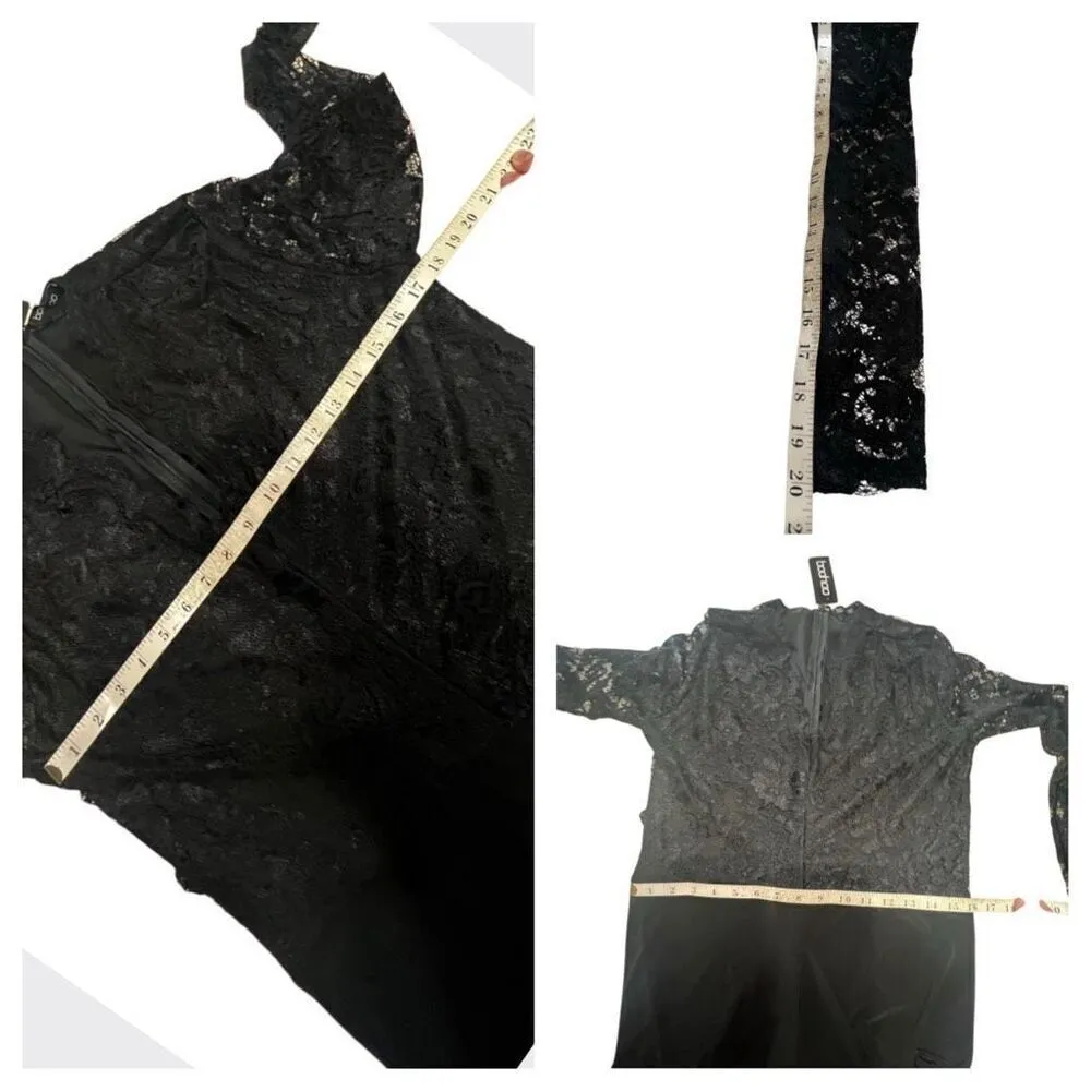 Boohoo lace Top  Low  Scalloped V Jumpsuit Black Sz 12 NWT - Image 7