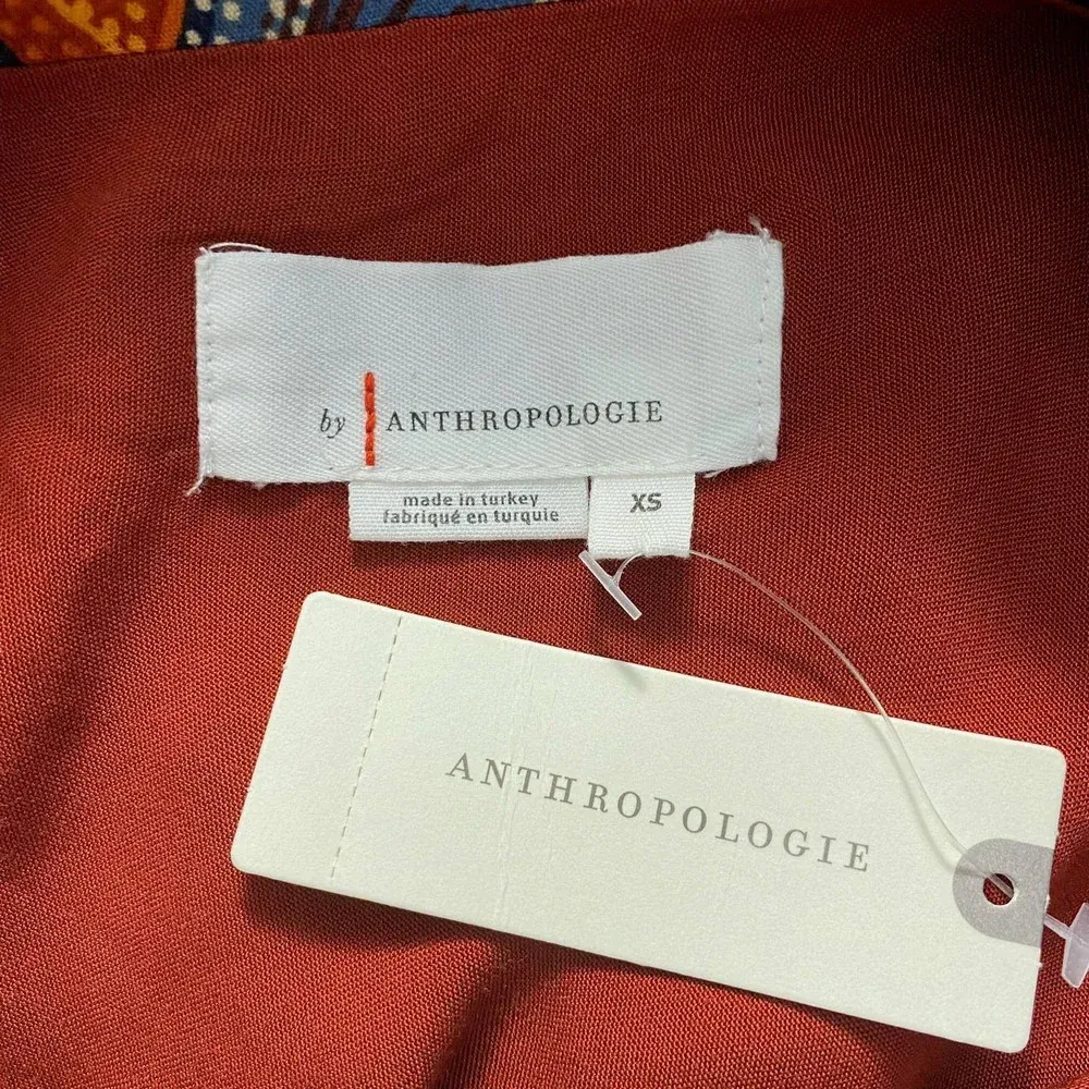 Anthropologie Sisters Gulassa Caterina‎ Mini Skirt Floral Orange Blue Size US XS - Image 13