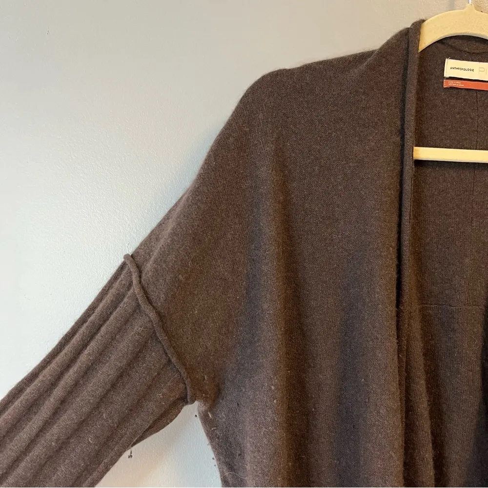 Anthropologie Pilcro Cardigan Brown Mafalda Open Fromt Cashmere Cardi Sz M GUC - Image 7