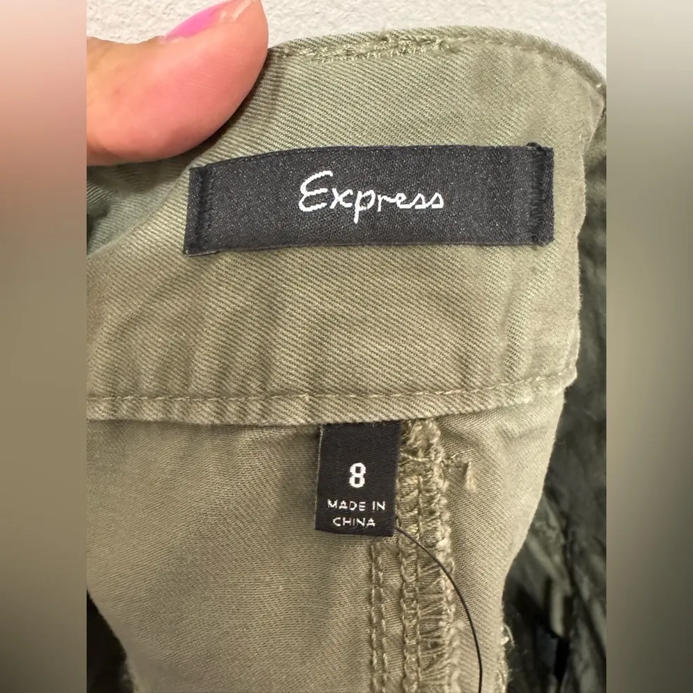 Y2K Vintage Express Low Rise Mini Skirt Army Green Cyber Fairy Grunge S 8 - Image 4