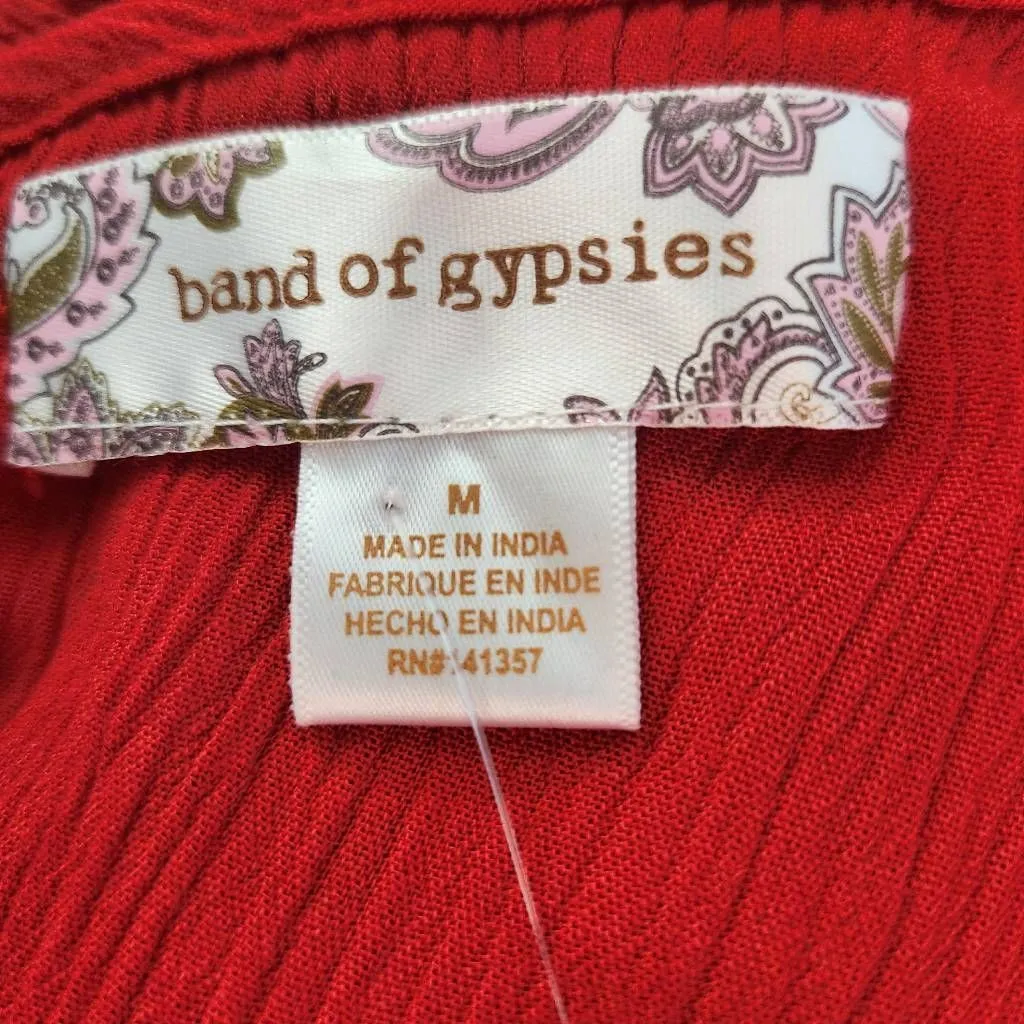 Band of Gypsies Red Sleeveless Crop Top with Crochet Lace NWT Size Medium - Image 7