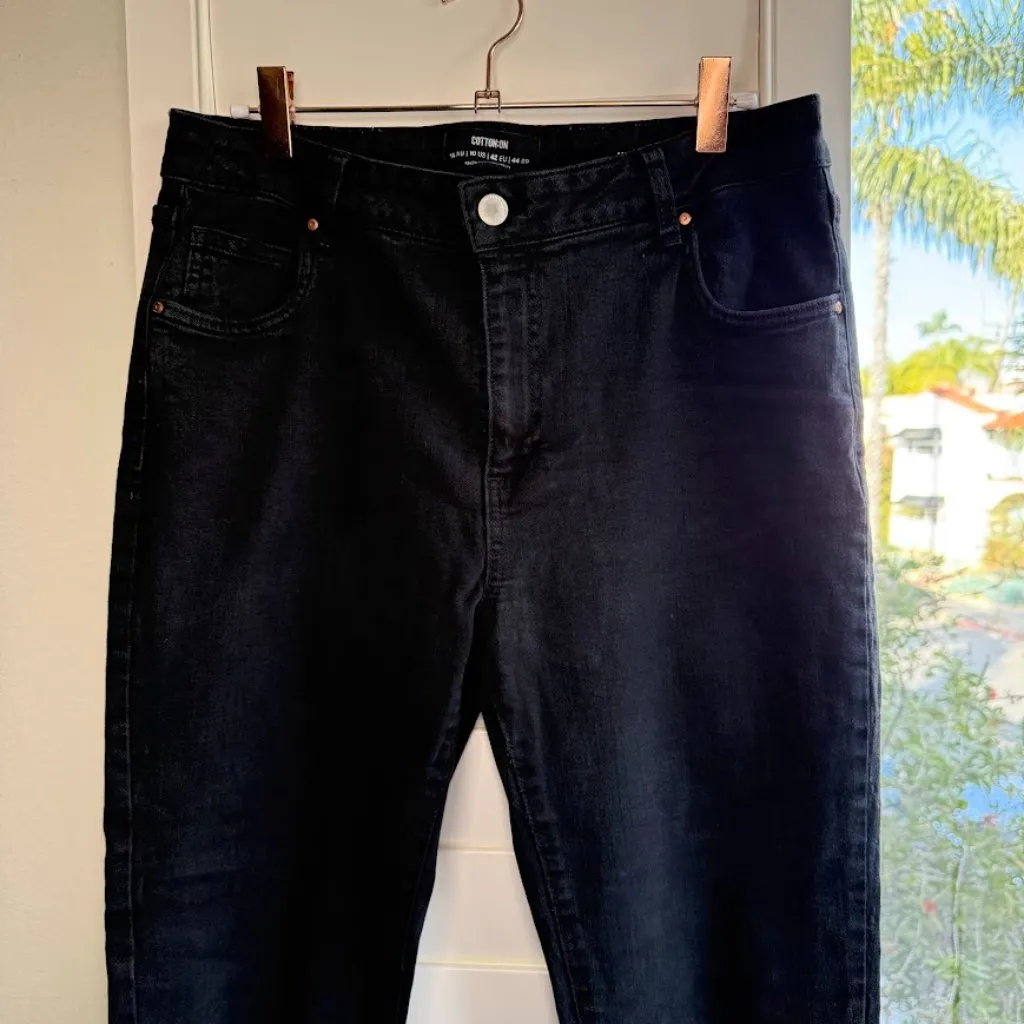Cotton:On midrise stretch skinny jeans in black size 10 - Image 2
