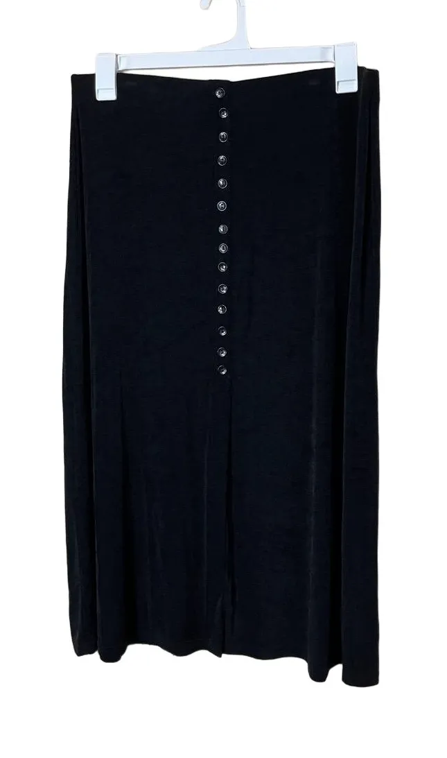 Briggs New York Y2K Black Button Front Maxi Length Skirt Petite - Image 1