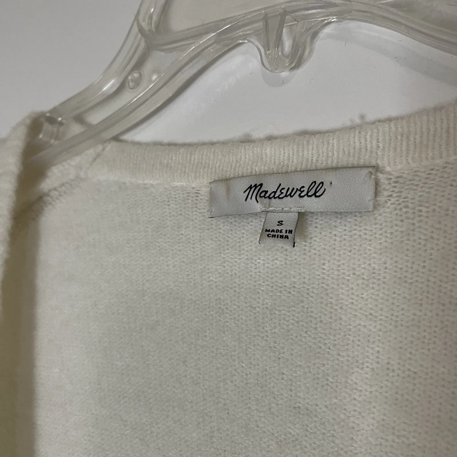 MADEWELL color me bad color block long cardigan wool blend size small - Image 3