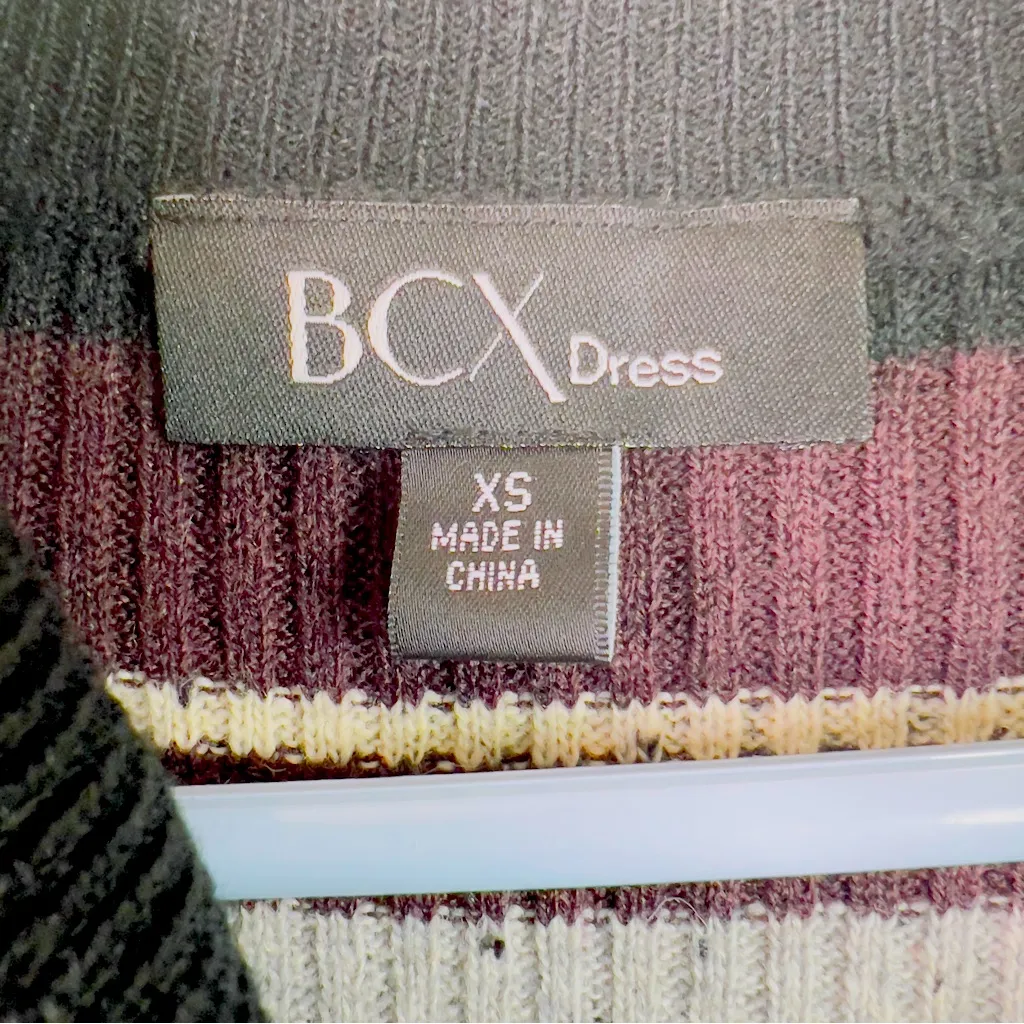 BCX Dress XS Ribbed Striped Long Sleeve Turtleneck Sweater Dress - Image 8