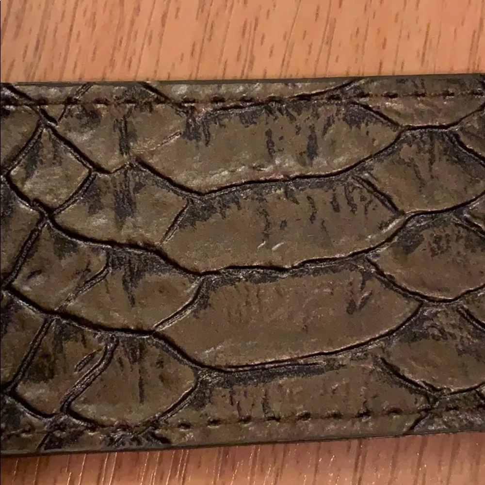 MICHAEL Michael Kors Green Metallic Leather Belt M - Image 3