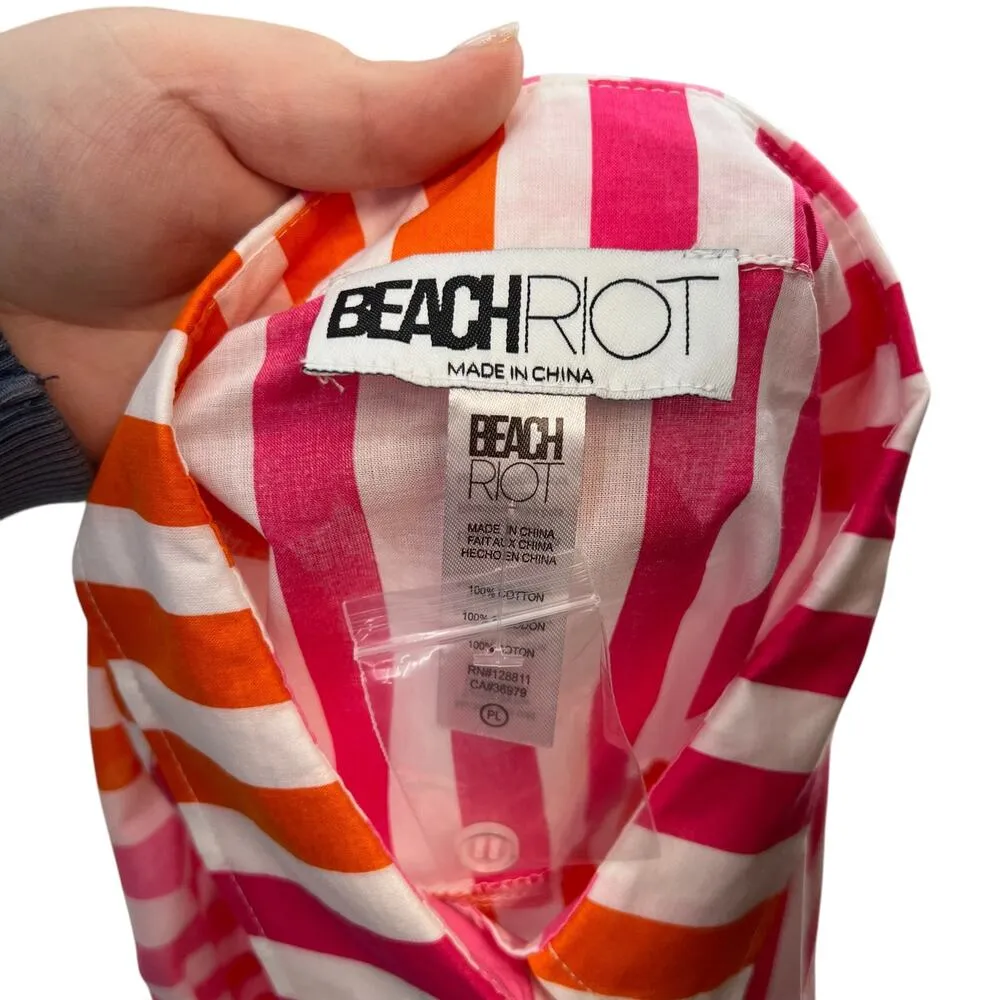 Beach Riot‎ Alexa Top Cover-Up Sunset Stripes Pink Orange Size Large - Image 13