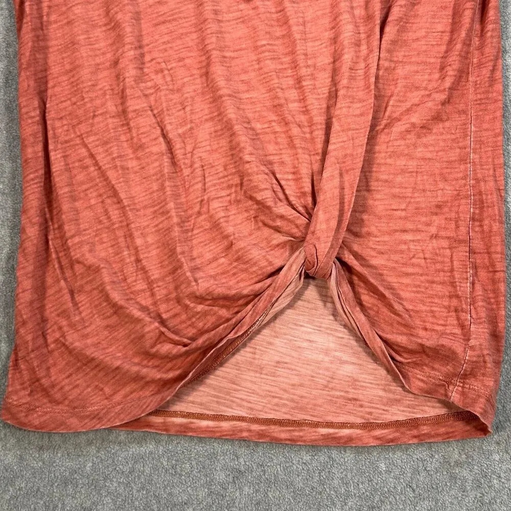 Sanctuary Knotted Tee Shirt Women's Small Orange Short Sleeve Crew Neck - Image 4