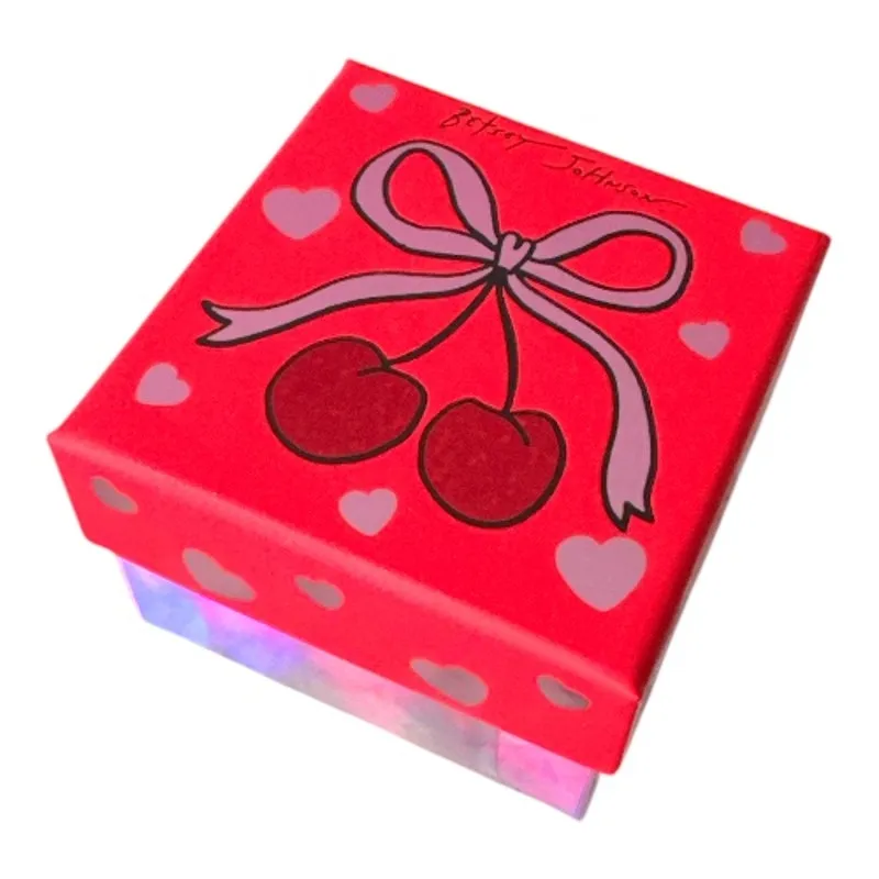 Betsey Johnson Conversation Candy Hearts Huggie Hoop Earrings Pink Gold - Image 3