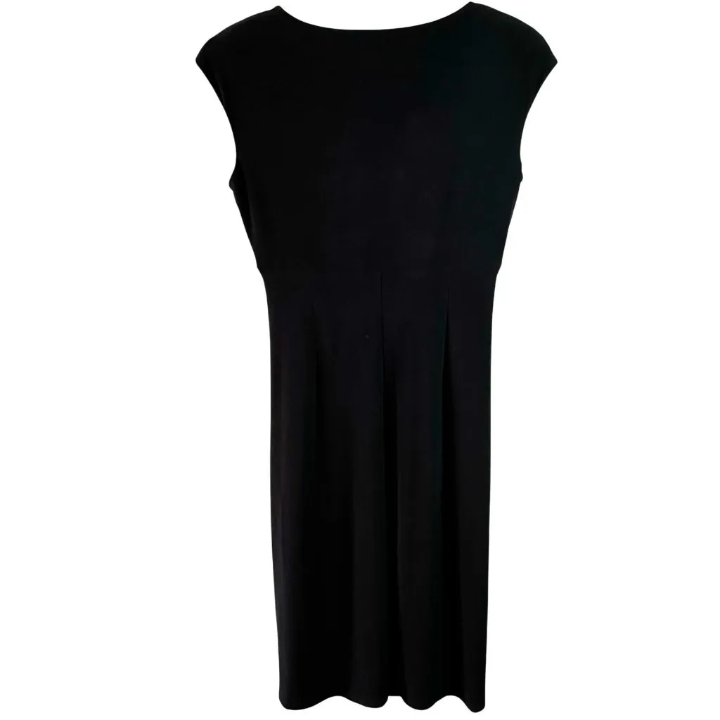 Ralph Lauren Gathered Black Jersey Sheath Dress Size 6 - Image 4