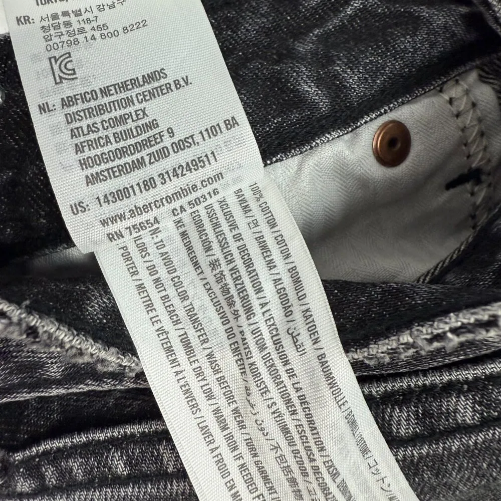 Abercrombie & Fitch Zoe Natural Rise Vintage A-Line Skirt Faded Black Size 27 4 - Image 9