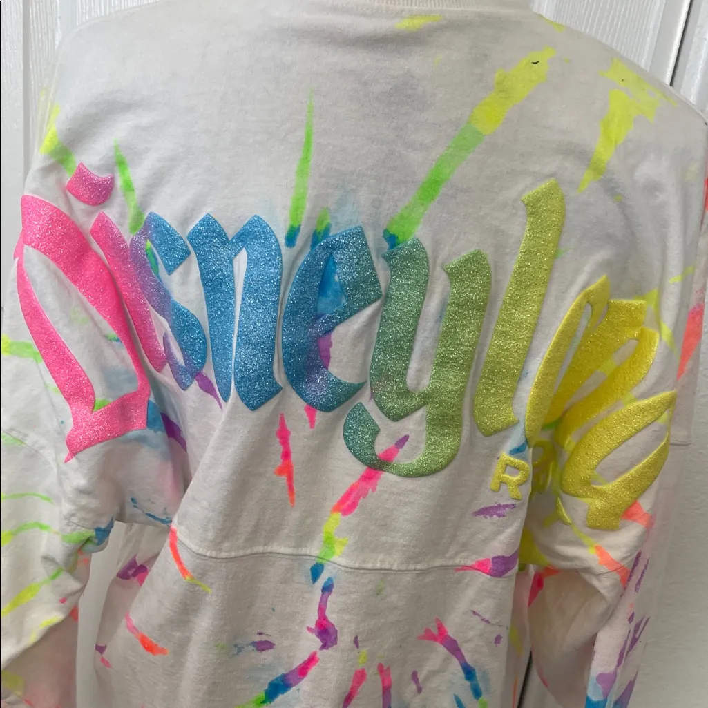 Disney White Long Sleeve with Neon Accents - Image 3