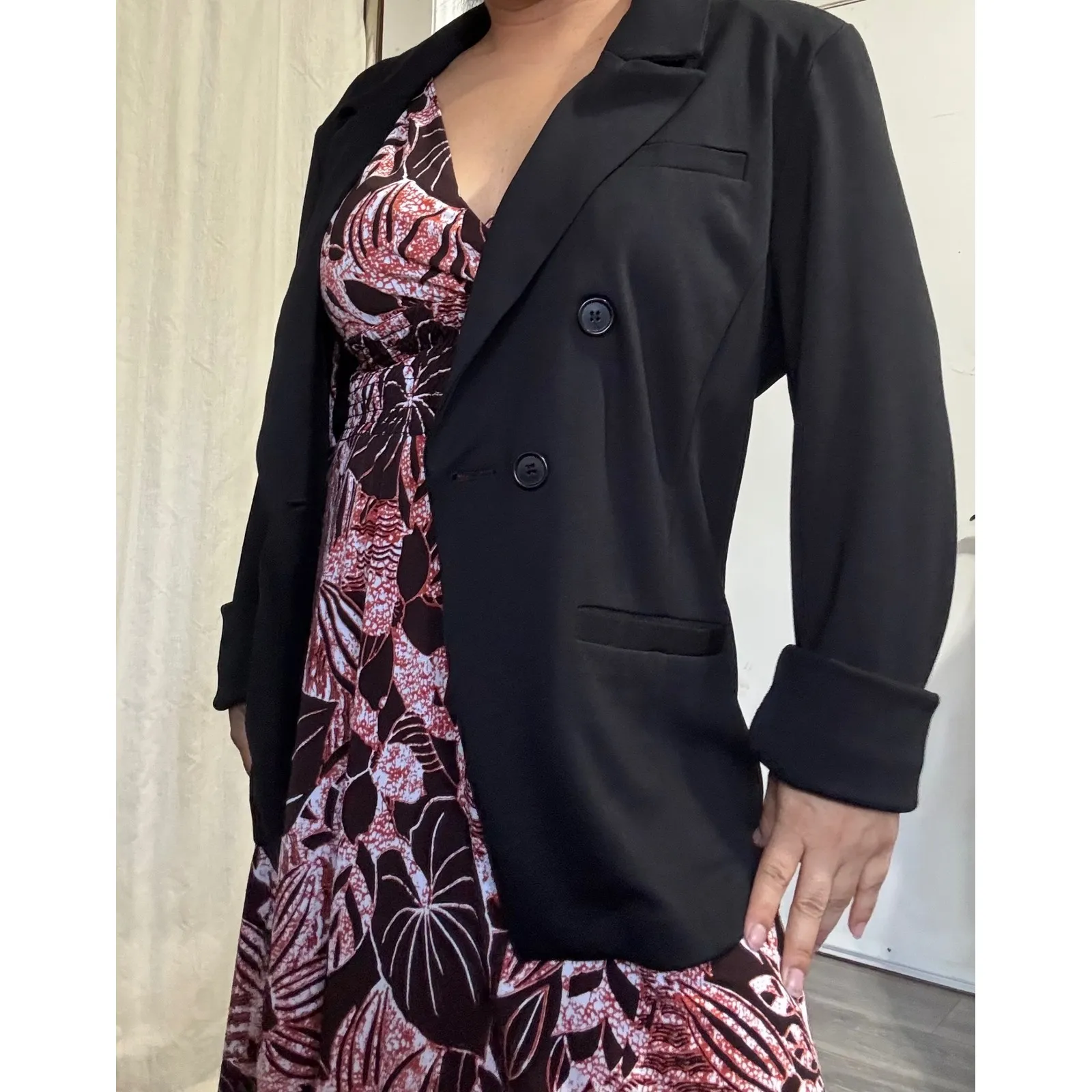 Bagatelle Collection Women Black Double Breasted Blazer Jacket Career Office XL - Image 3