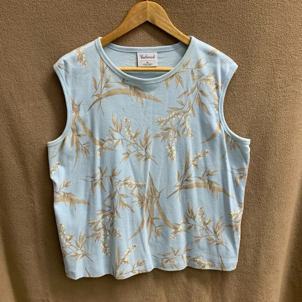 B18-Women's Westbound Top Set XL Light Blue Beige Y2K vintage VTG - Image 4