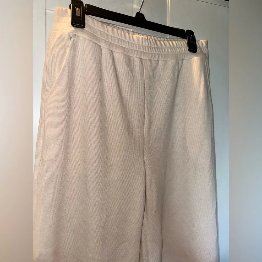NWOT Listicle Cotton Knit Soft Comfy Wide Leg Sweat Pants in Ivory/Cream - Image 5