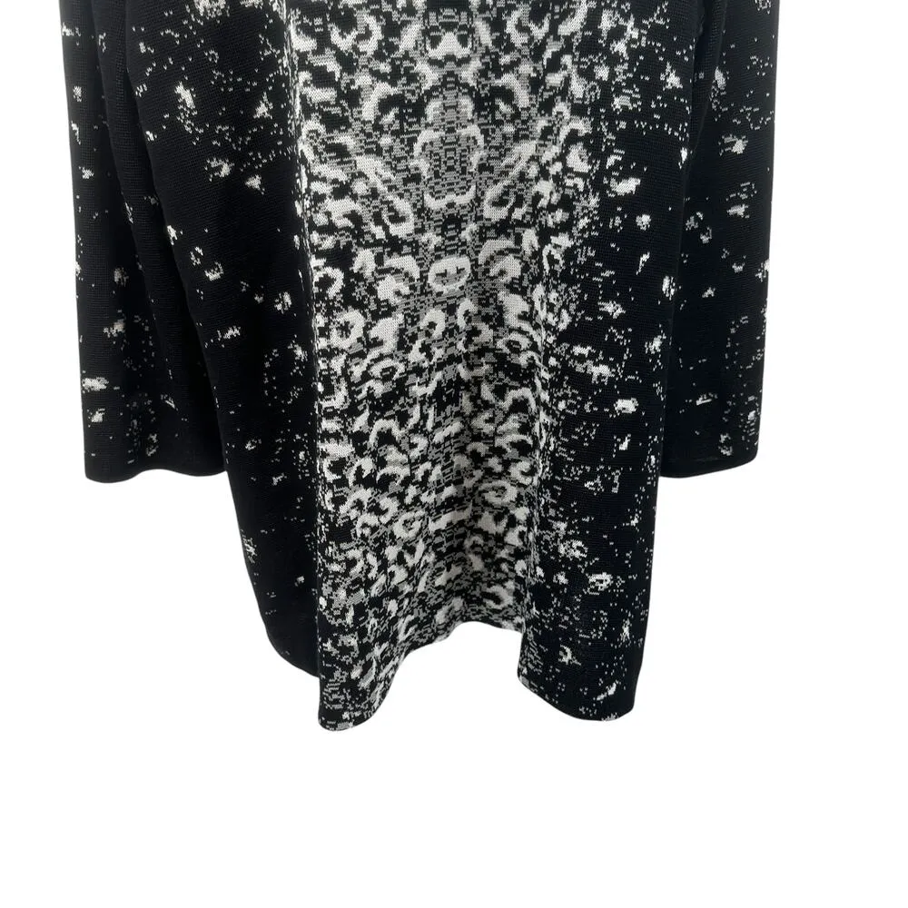 Misook Black-Multi Abstract Pattern Mid-Length Knit Blazer Jacket Plus Size 0X‎ - Image 9
