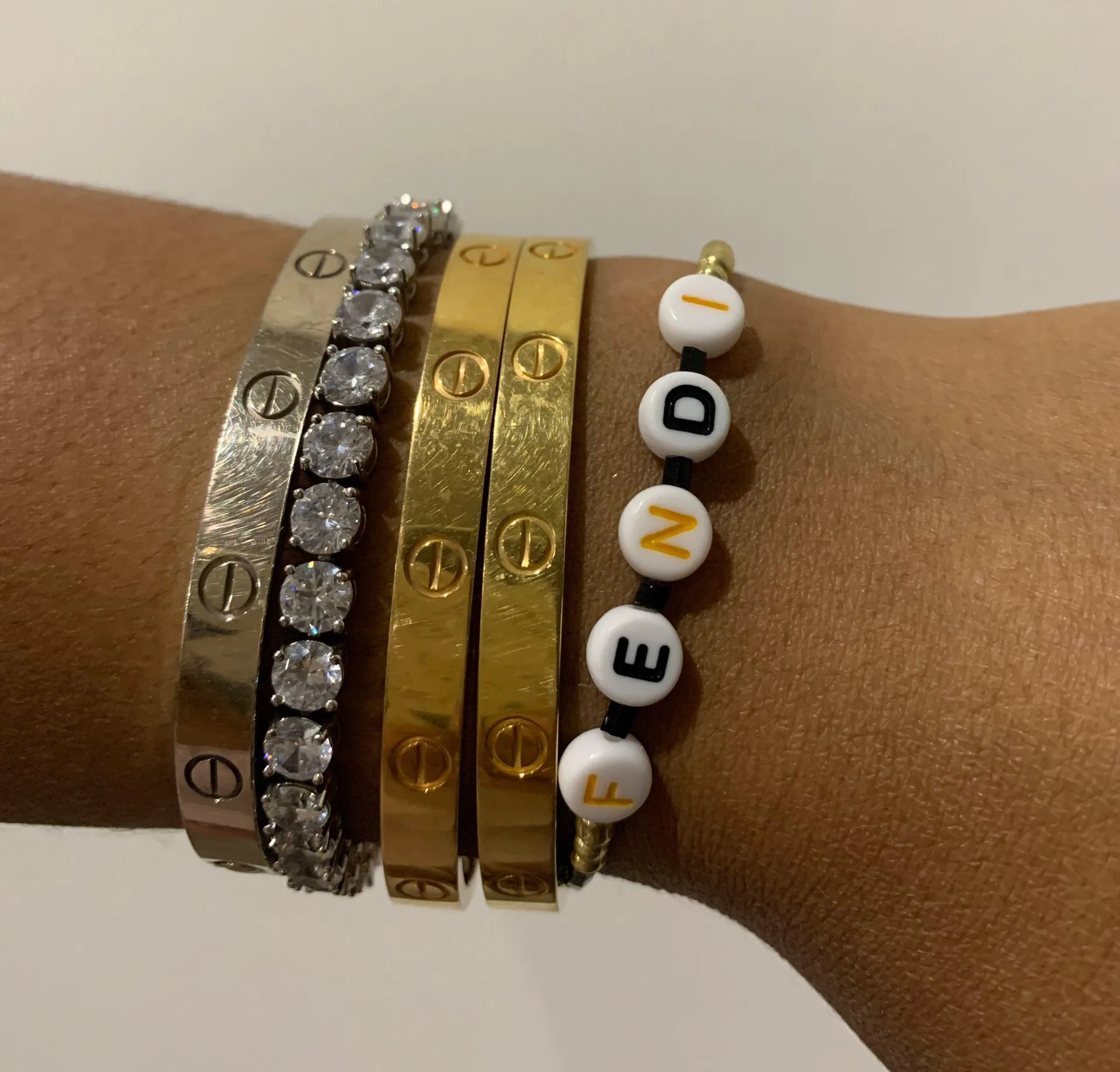 Handmade Beaded Bracelet... Gold - Image 2