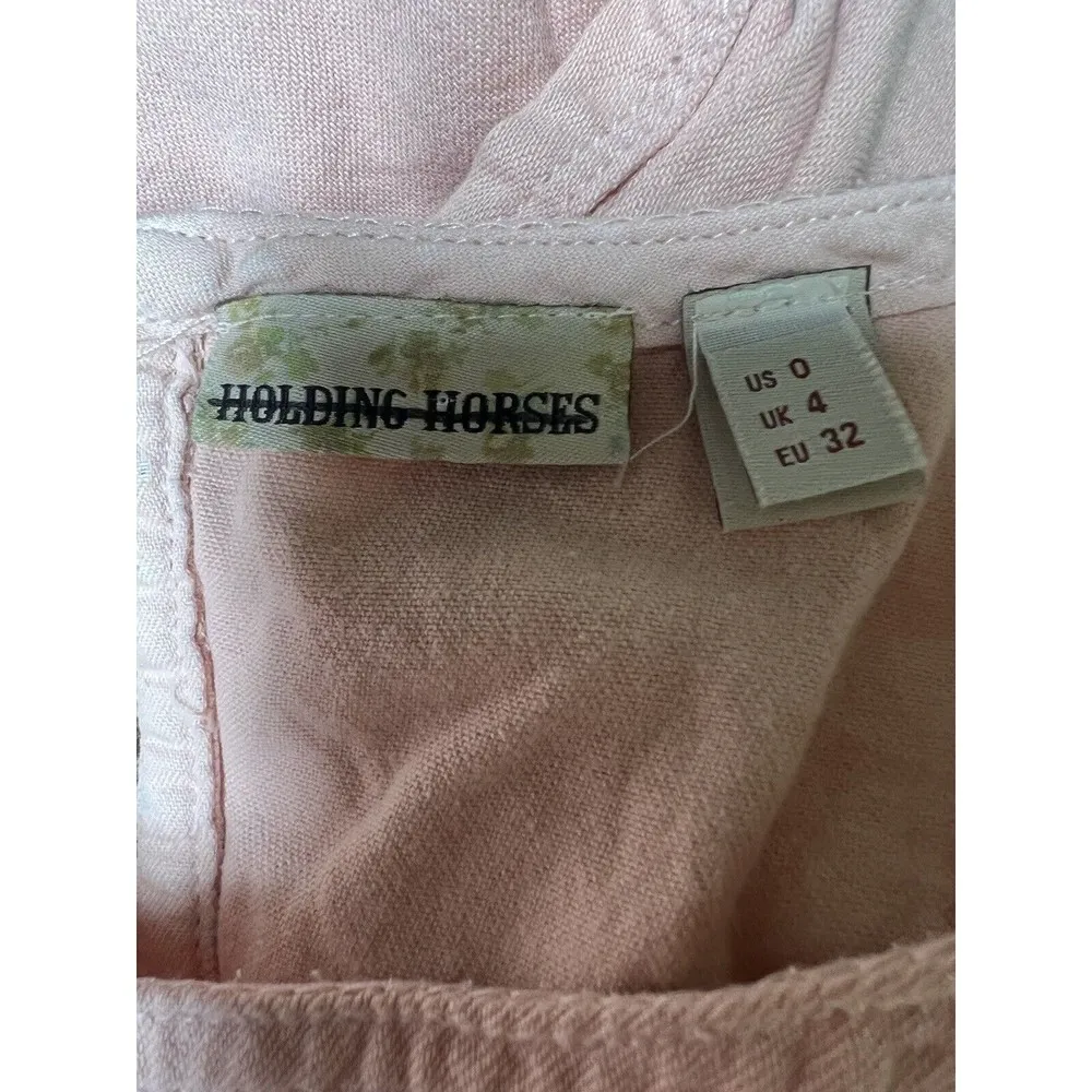 Anthropologie Holding Horses Lilibet Pink Dip Dye Bell Sleeve Dress Women’s 0 - Image 9