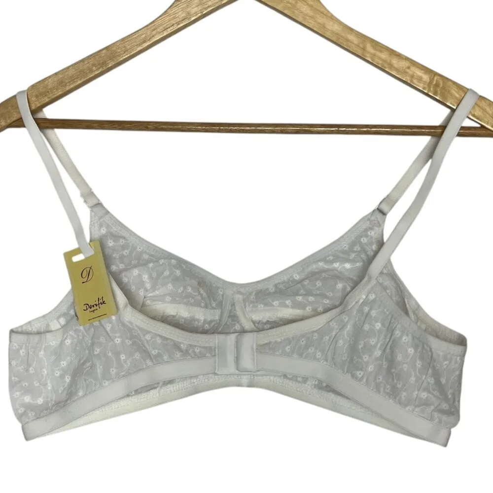 Derifik‎ Lingerie Women's B Cup Bra White Floral Ditsy Simple Unlined Size undefined - Image 4
