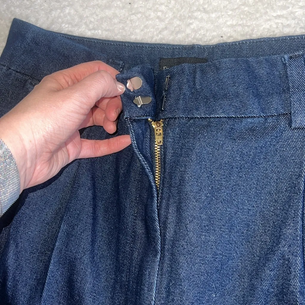 Favorite Daughter The Favorite Shortie‎ Pant Vienna Wide Leg Denim Size 14 NWT Blue - Image 15