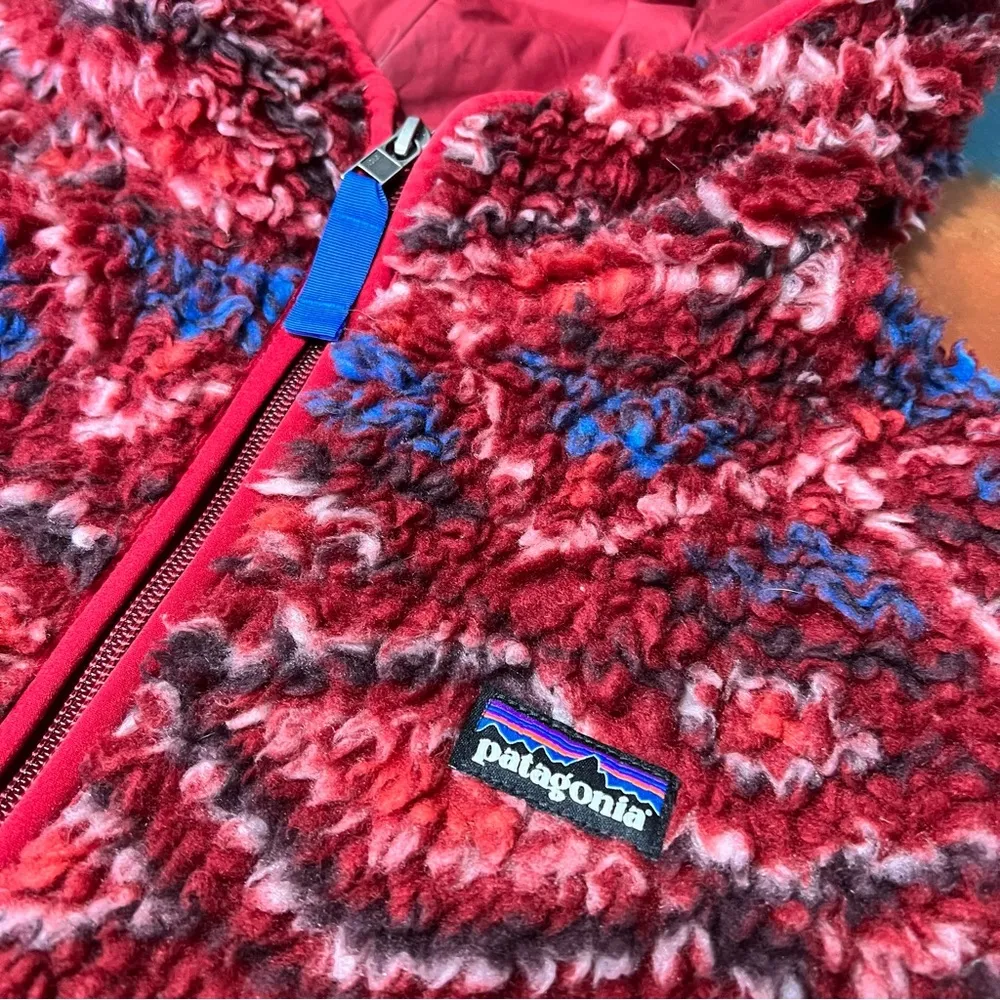 Patagonia Deep Pile Retro X Fleece Hooded Full zip lined jacket medium rare - Image 14