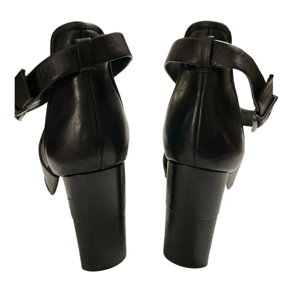 Gianni Bini Elliah Block Heel Leather Heels / Sandals Black - 11M - Image 4