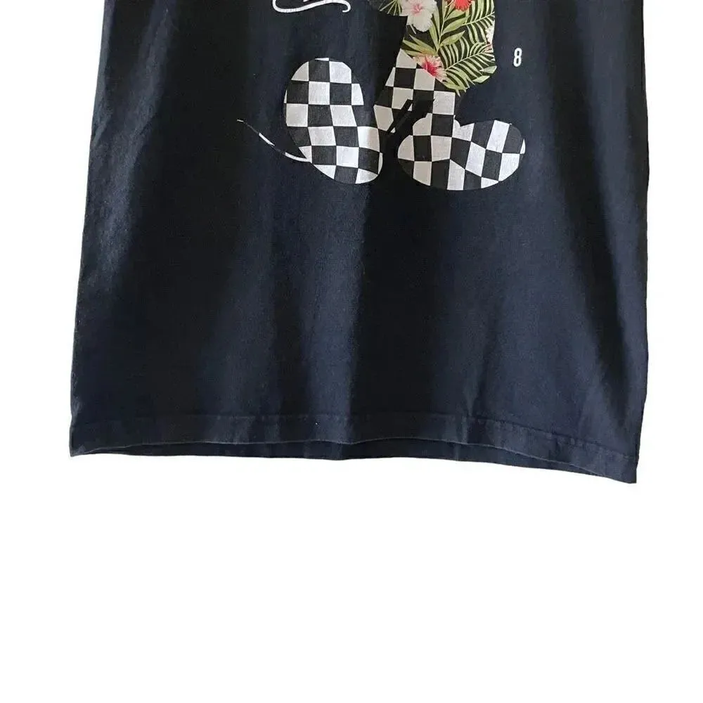 RARE NEFF DISNEY Retro Vans FLORAL STARS MICKEY MOUSE BLACK SHIRT  VANS SZ M #13 - Image 4