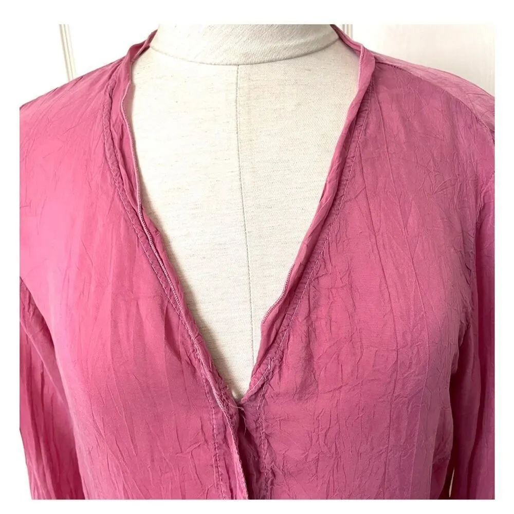 Johnny Was Collection pink rayon embroidered blouse - Image 3